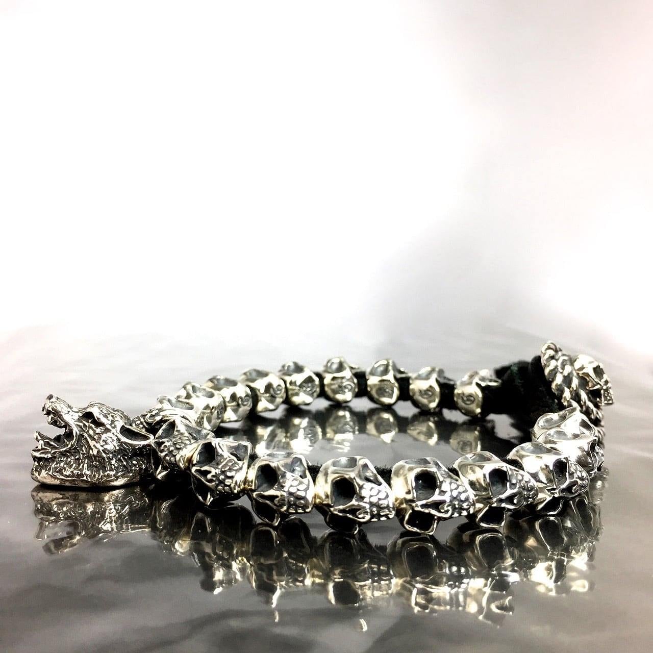 GODSIZE ゴッドサイズブレスレットウルフ付きレザー