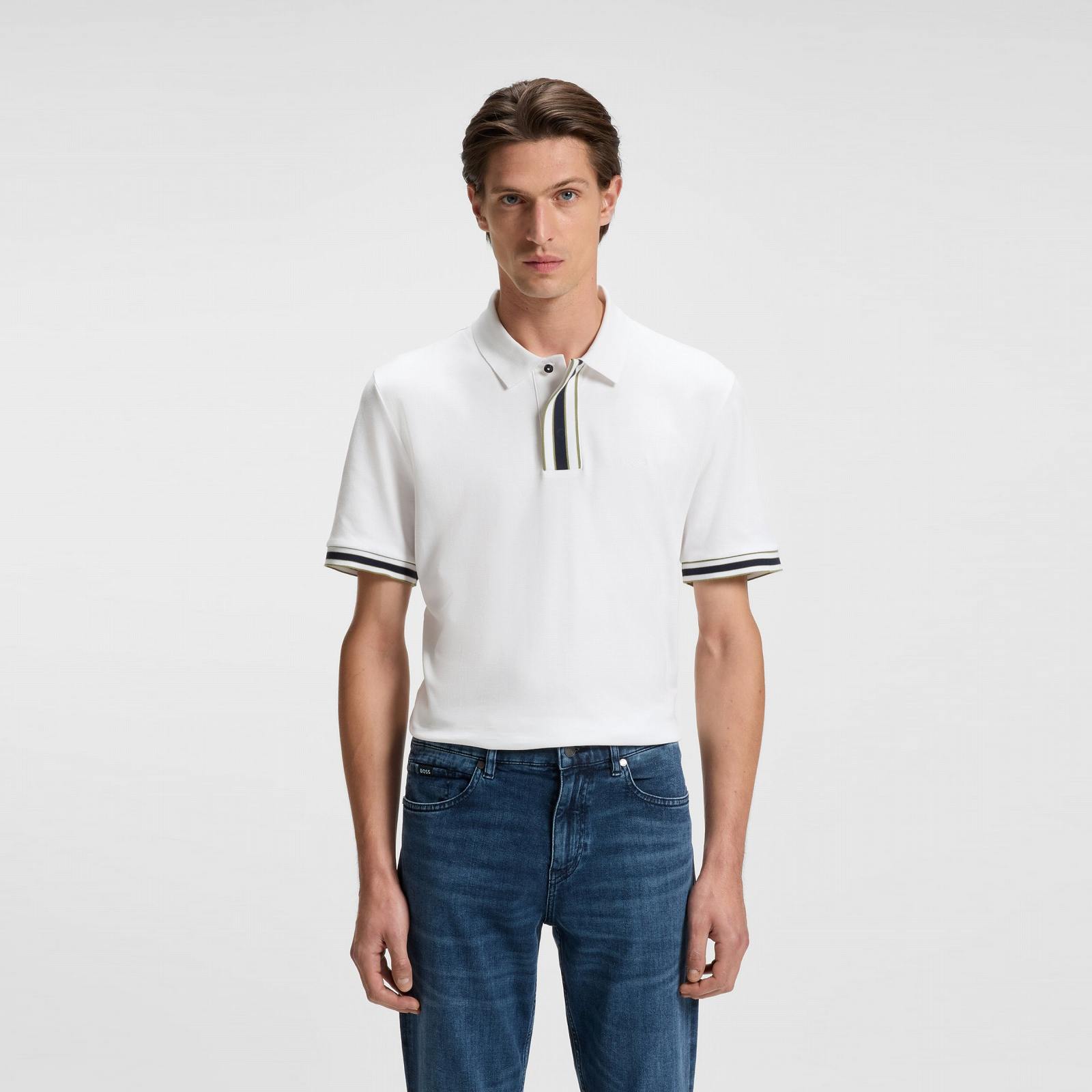 ＜新品未使用＞BOSS コントラストカラー ポロシャツ SALE】BOSS(ボス) コットンインターロック ポロシャツ コントラスト