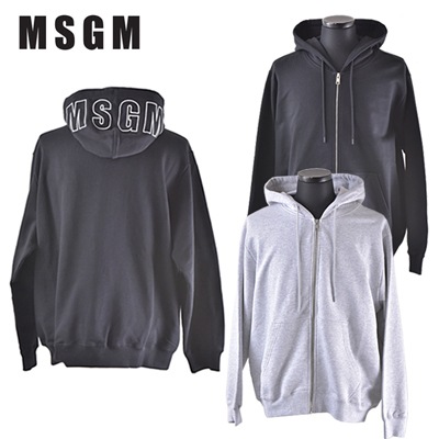 MSGM(エムエスジーエム) メンズ スウェット/トレーナー 【フードロゴジップパーカー】-MERCURY / マーキュリー MSGM(エムエスジーエム) メンズ スウェット/トレーナー 【フードロゴジップパーカー】-MERCURY / マーキュリー