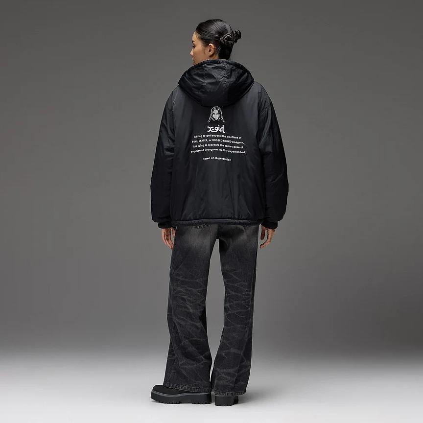 X-girl(エックスガール) FACE EMBROIDERED PATCH REVERSIBLE JACKET