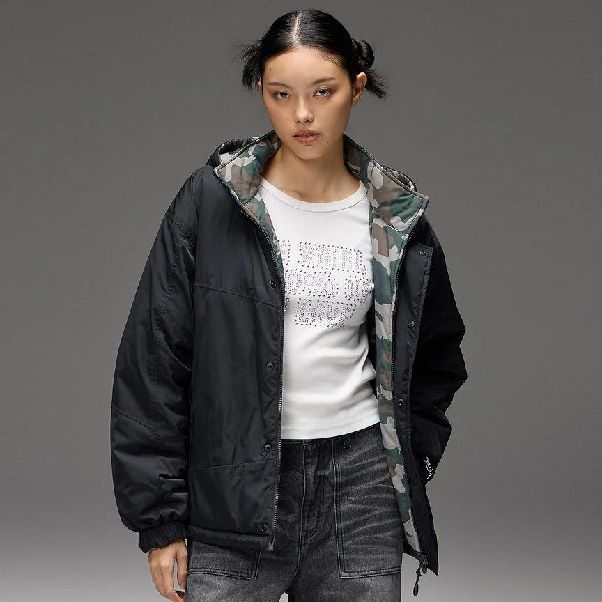 X-girl(エックスガール) FACE EMBROIDERED PATCH REVERSIBLE JACKET