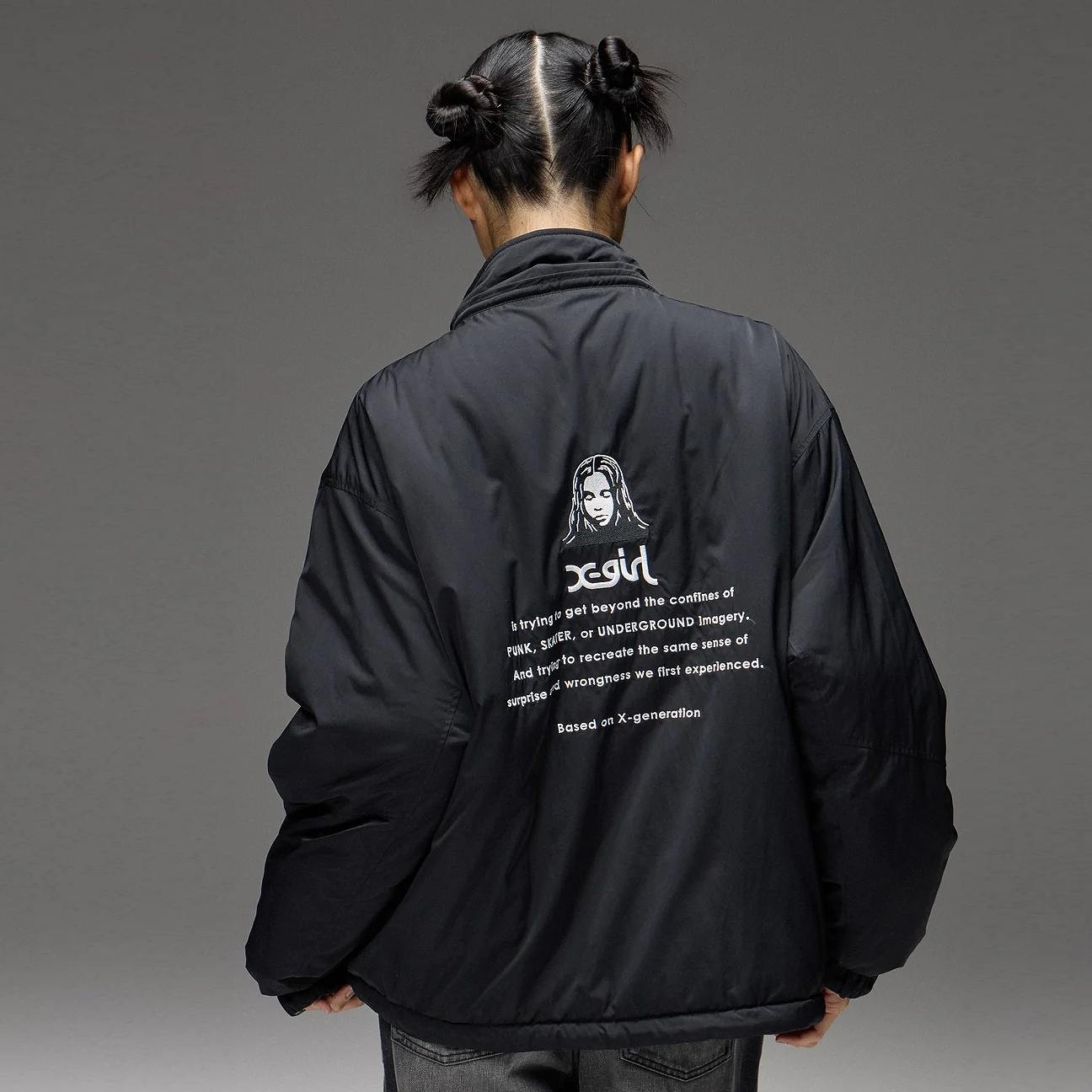 X-girl(エックスガール) FACE EMBROIDERED PATCH REVERSIBLE JACKET