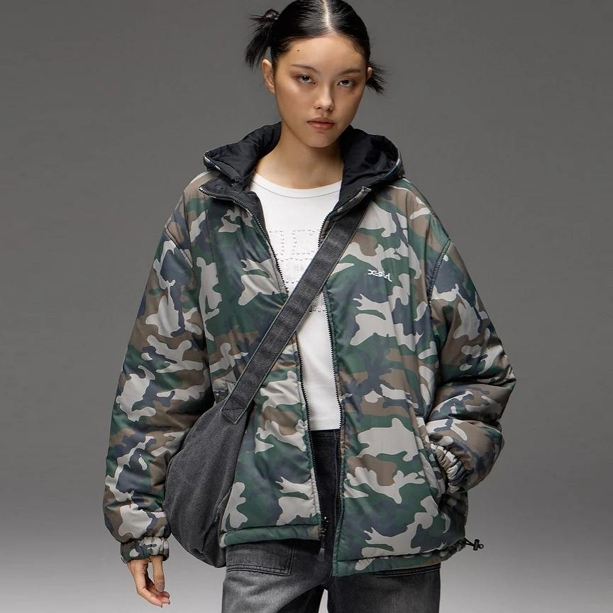 X-girl(エックスガール) FACE EMBROIDERED PATCH REVERSIBLE JACKET
