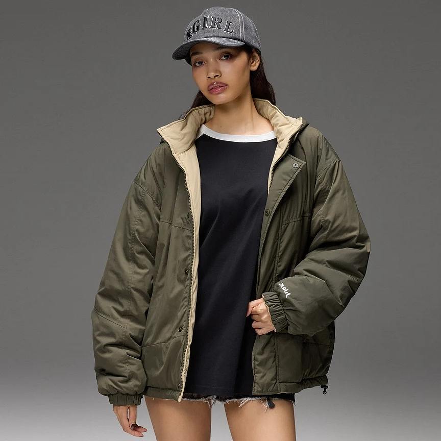 X-girl(エックスガール) FACE EMBROIDERED PATCH REVERSIBLE JACKET