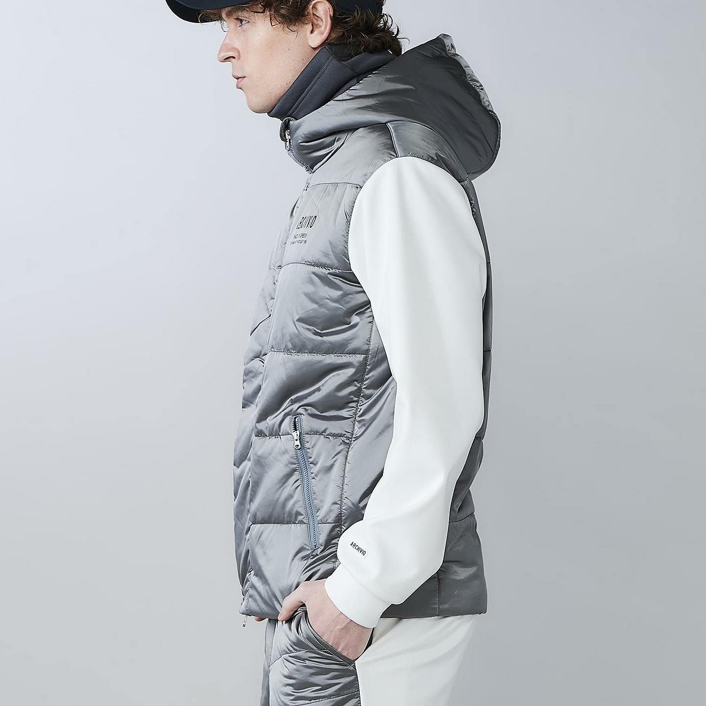 ARCHIVIO(アルチビオ)異素材切替中綿撥水ブルゾン/ブラック(001