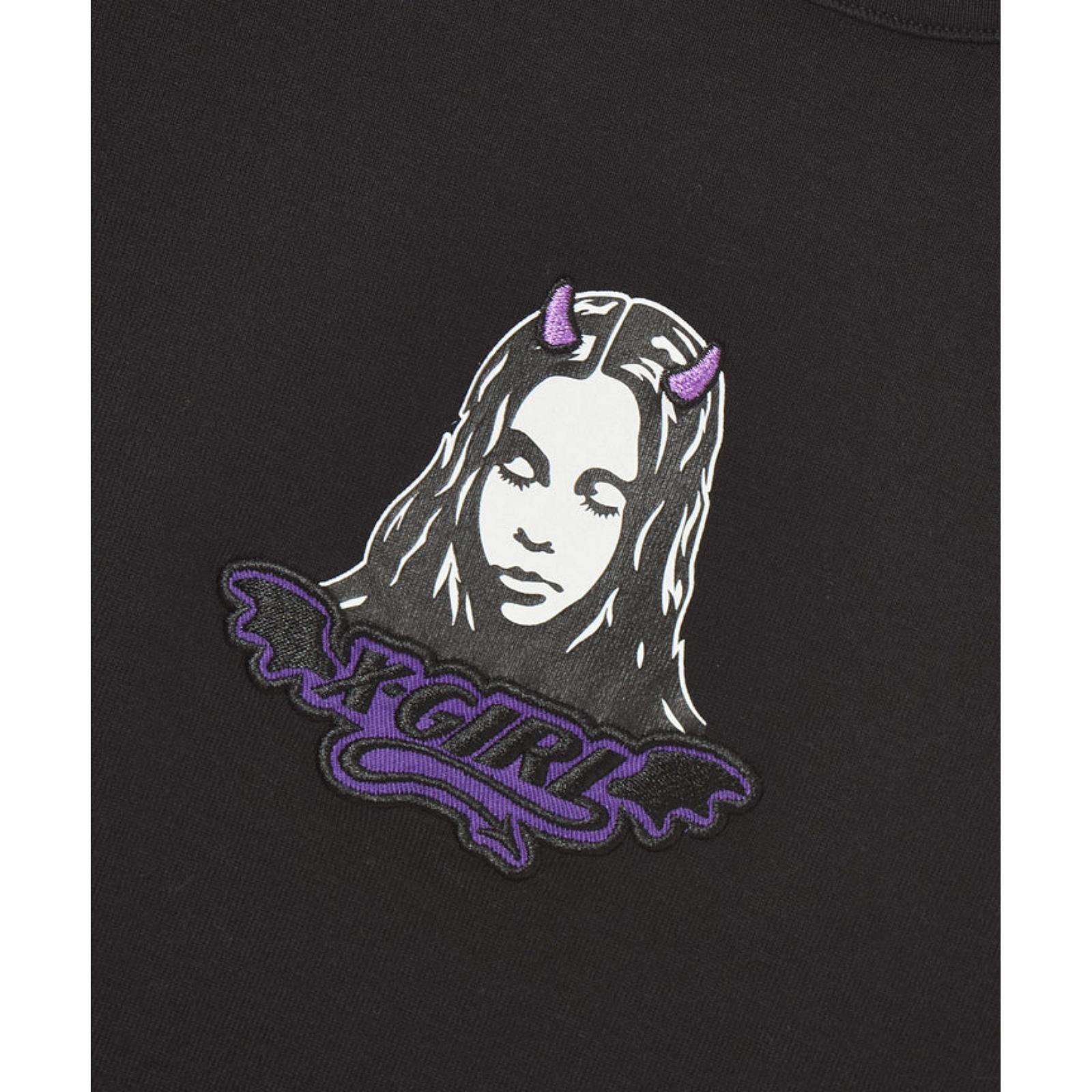 X-girl(エックスガール) DEVIL FACE S/S BABY TEE / BLACK | X-girl