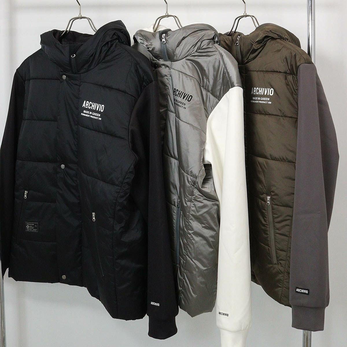 新品 アルチビオ archivio ブルゾン ARCHIVIO(アルチビオ)異素材切替中綿撥水ブルゾン/グレー(080