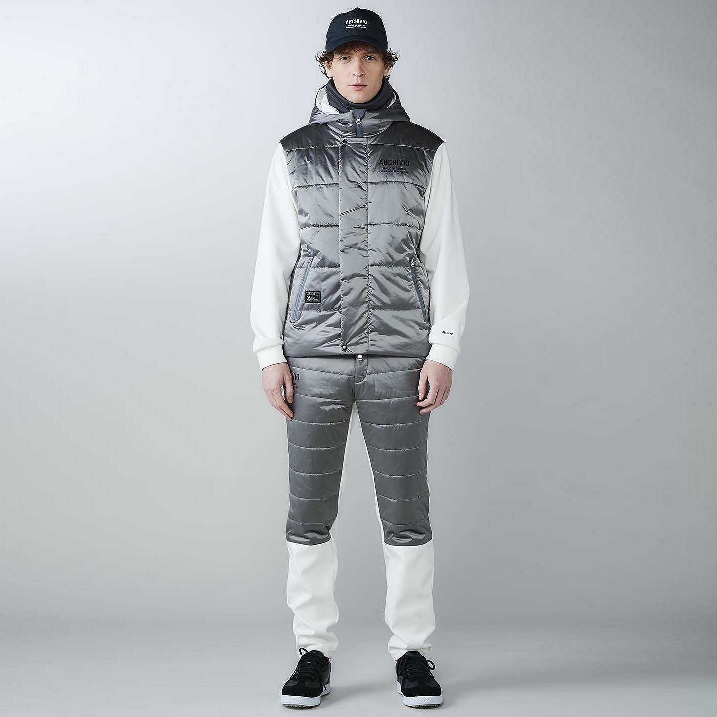 ARCHIVIO(アルチビオ)異素材切替中綿撥水ブルゾン/グレー(080