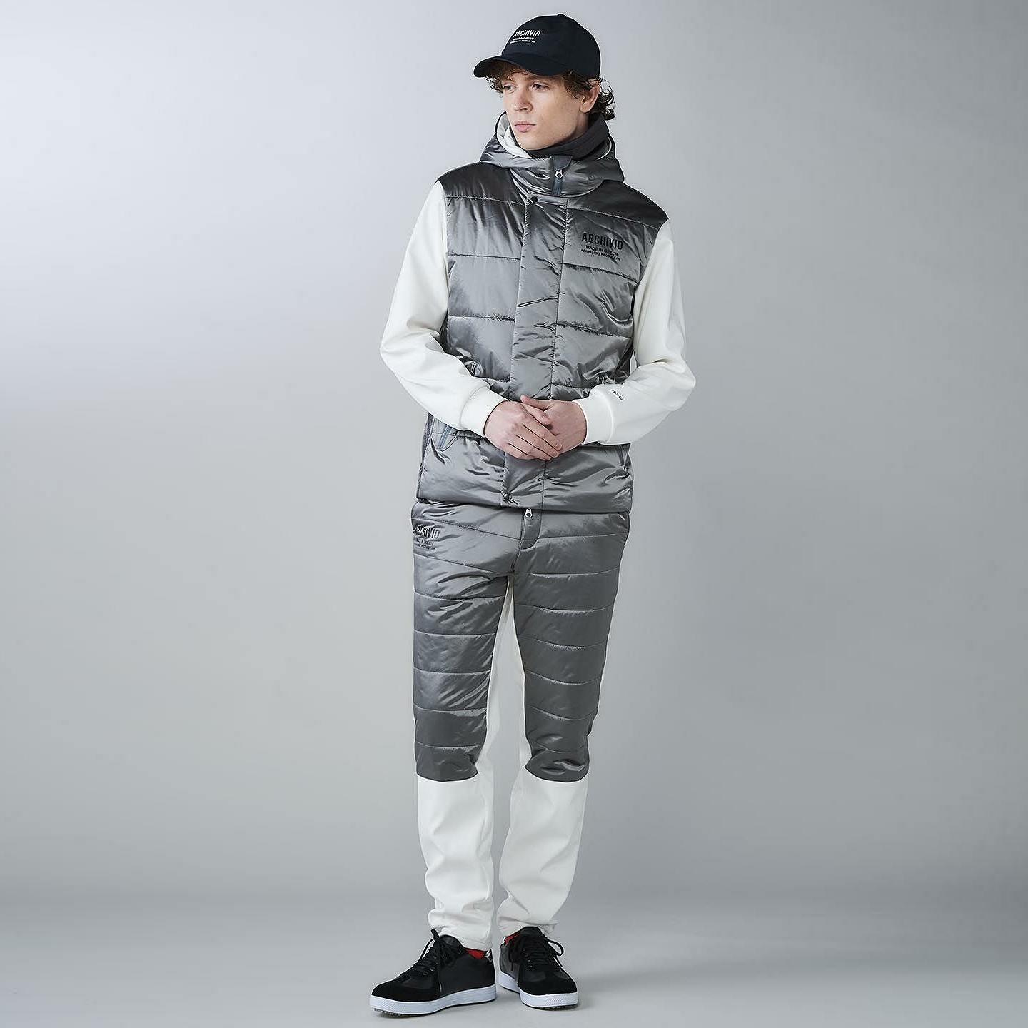 アルチビオ　archivio 中綿ダウンブルゾン　S ARCHIVIO(アルチビオ)異素材切替中綿撥水ブルゾン/グレー(080