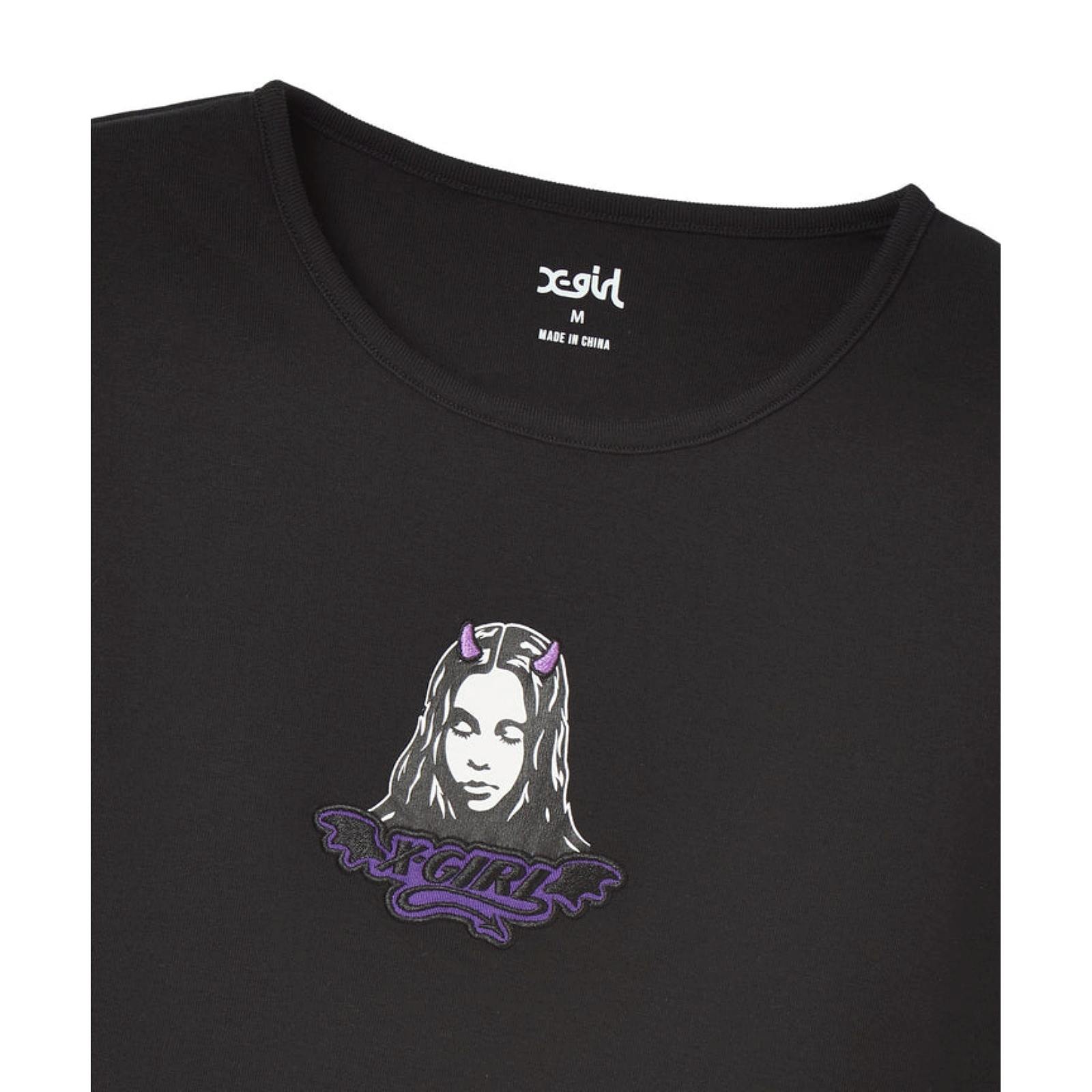 しゅーびる (プロフィールご確認下さい) X-girl(エックスガール) DEVIL FACE S/S BABY TEE /WHITE | X-girl