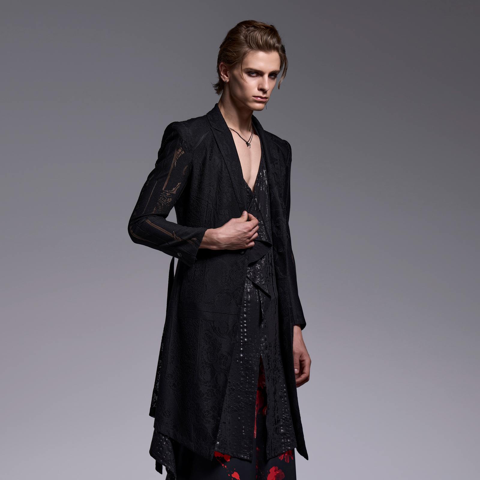 予約品】kiryuyrik(キリュウキリュウ) CROSS-Lace Flare Jacket/BLACK