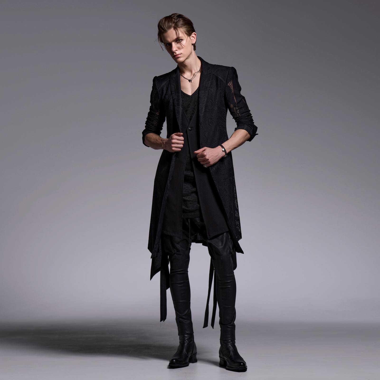 予約品】kiryuyrik(キリュウキリュウ) CROSS-Lace Flare Jacket/BLACK