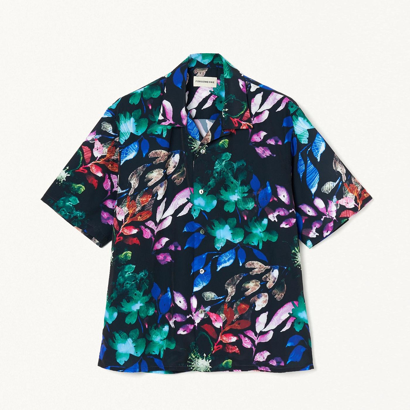 FORSOMEONE（フォーサムワン） FLOWER SHIRT / BLACK