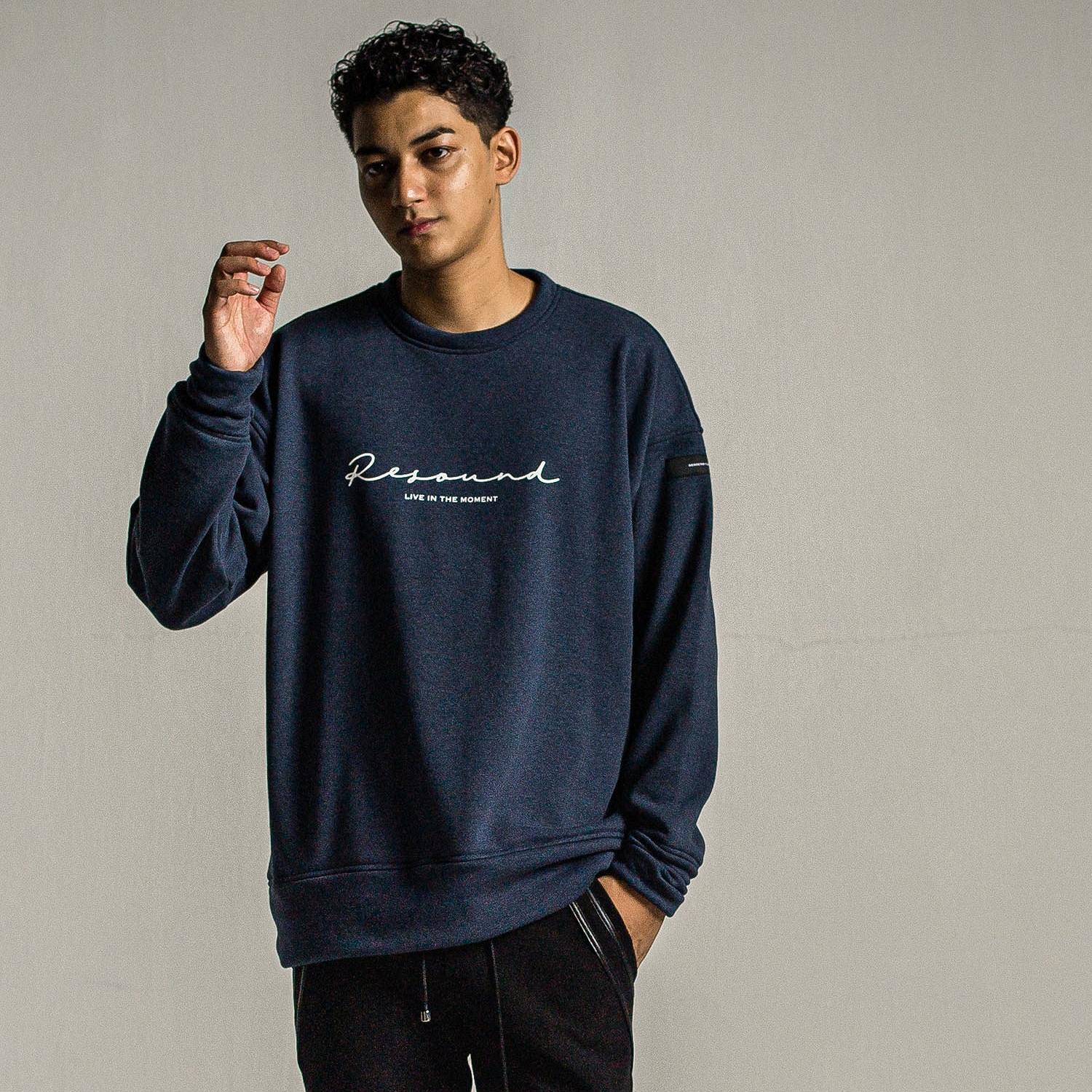 RESOUND CLOTHING リサウンドクロージング RC31-T-005 handwriting rogoT フェイクレイヤードロングスリーブTシャツ BKWH メンズ 2024年春夏 送料無料