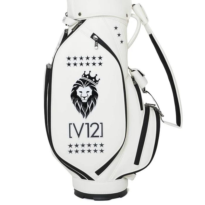 V12 キャディバッグ スター柄 ブラック/ホワイト V12(ブィ・トゥエルブ) V12 PRO CADDY 9.5 B(自立キャディバッグ 9.5号