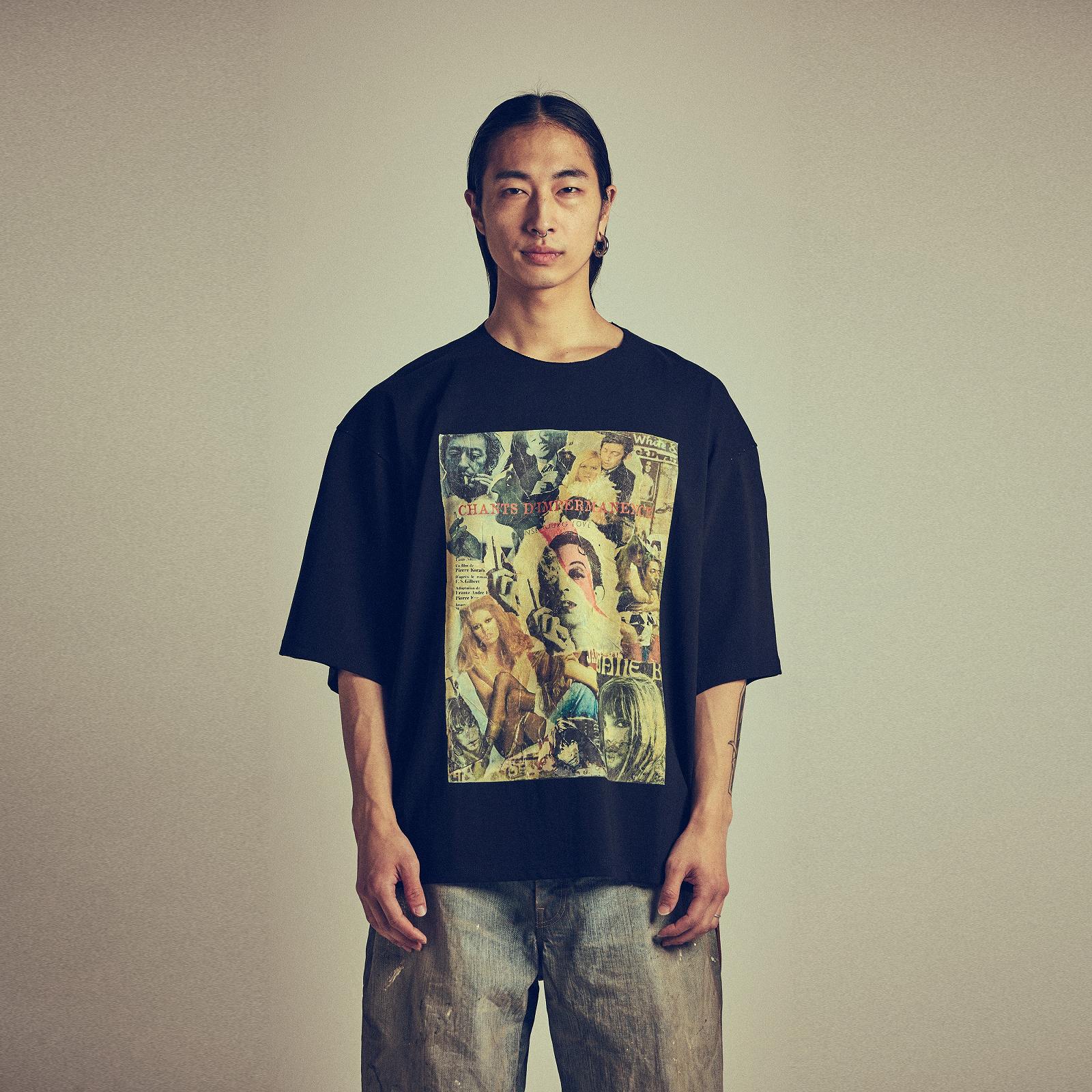 ハンドメイド あの日見た黒光りのマグナム CROMAGNON(クロマニヨン) antique print short sleeve T-shirts
