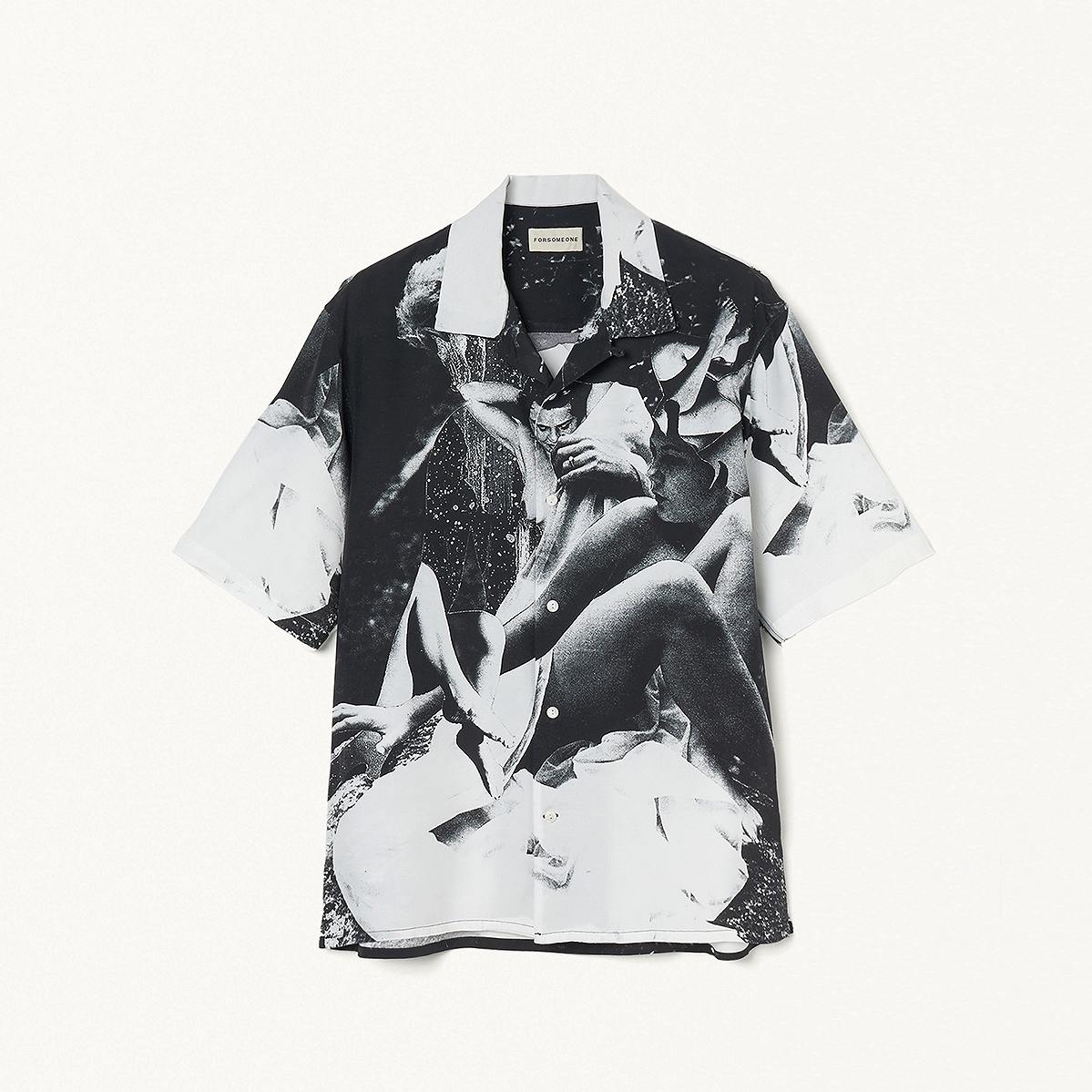 FORSOMEONE48 FORSOMEONE フォーサムワン 半袖レーヨンオープンカラー