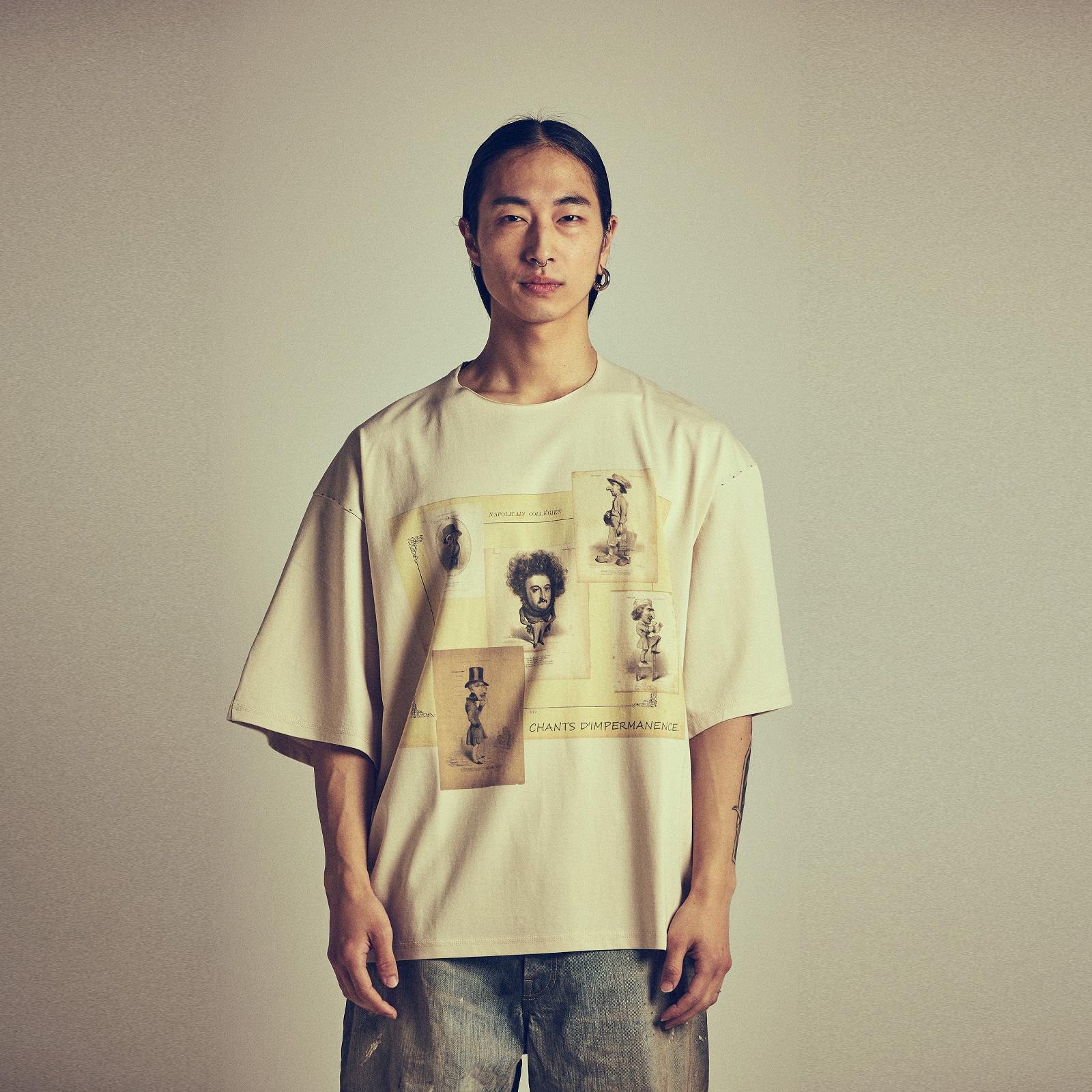 くろんぼ出品です CROMAGNON(クロマニヨン) antique print short sleeve T-shirts