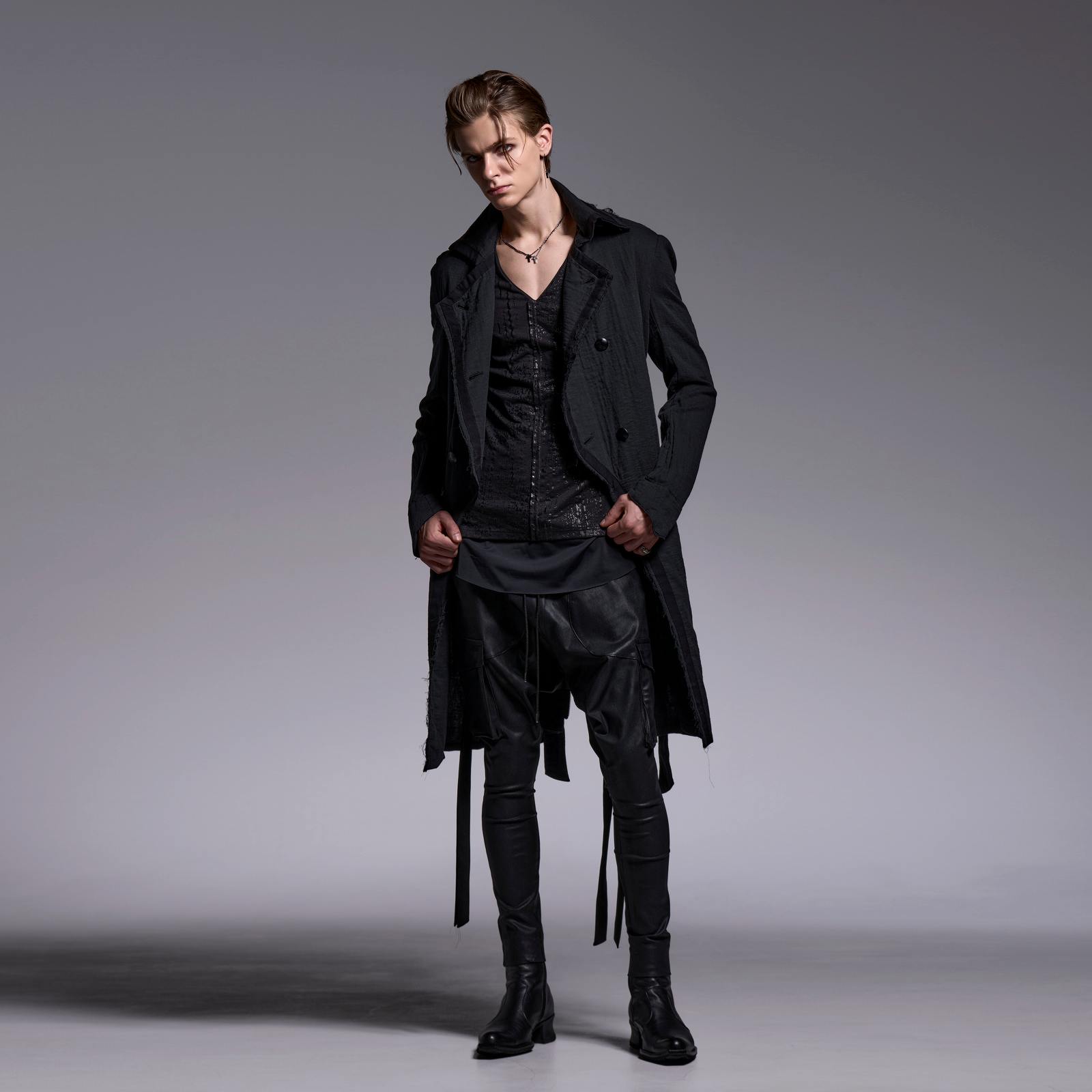 予約品】kiryuyrik(キリュウキリュウ) W-Gaze Napoleon Coat/BLACK