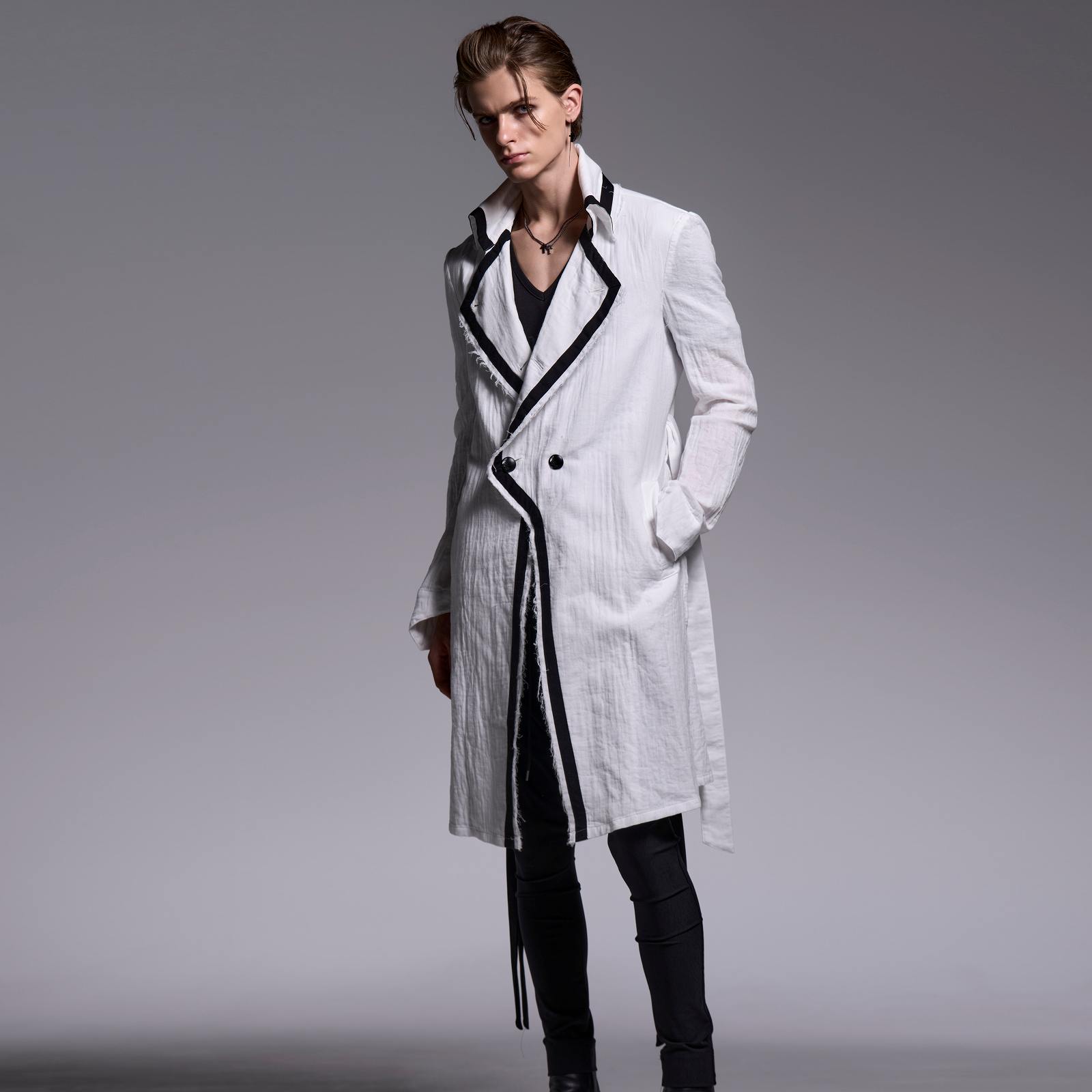 予約品】kiryuyrik(キリュウキリュウ) W-Gaze Napoleon Coat/WHITE