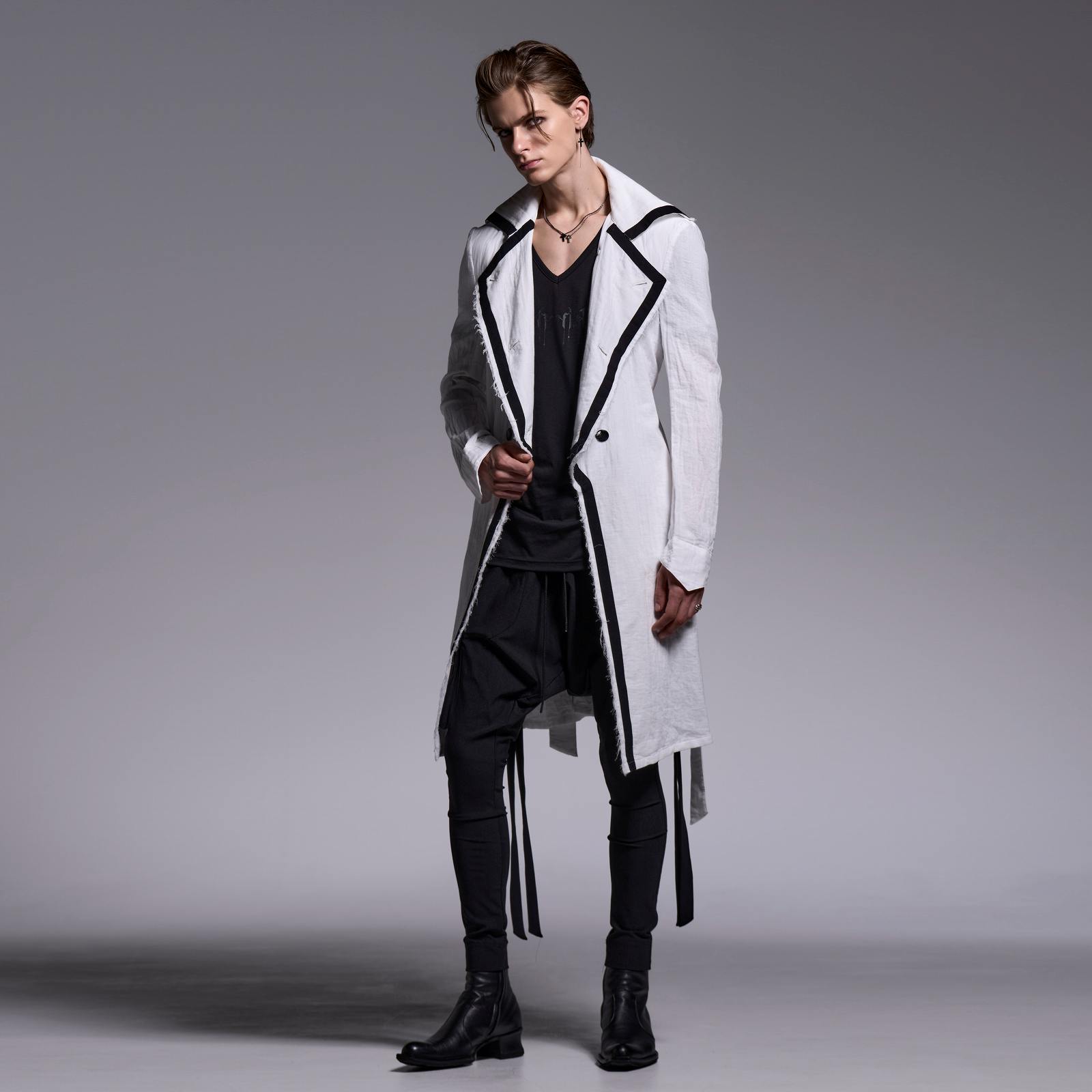 予約品】kiryuyrik(キリュウキリュウ) W-Gaze Napoleon Coat/WHITE