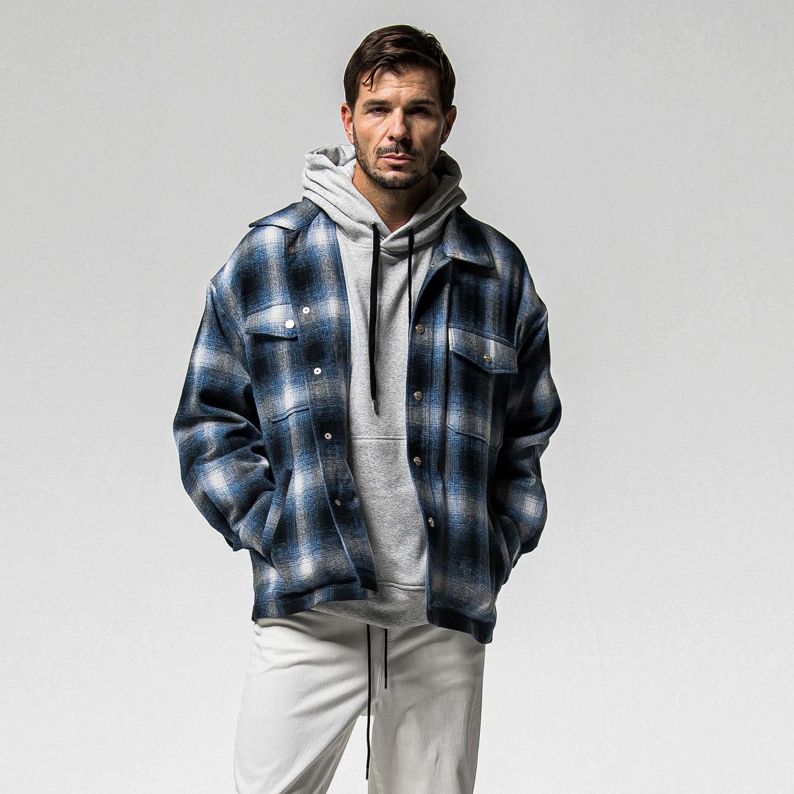 RESOUND CLOTHING(リサウンドクロージング) flannel check JK/BLUE
