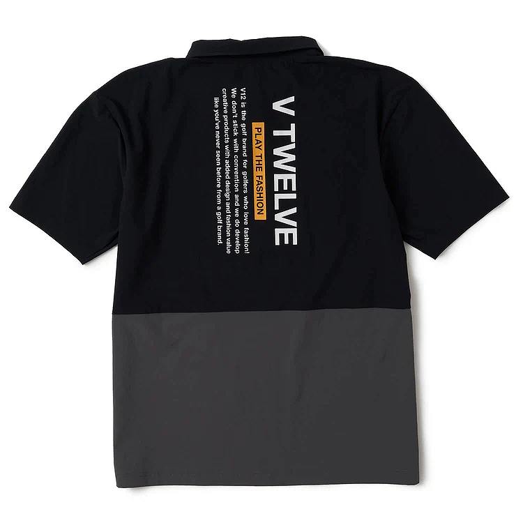 V12(ブィ・トゥエルブ)EXP ZIP POLO メンズ ポロシャツ / BLACK(19