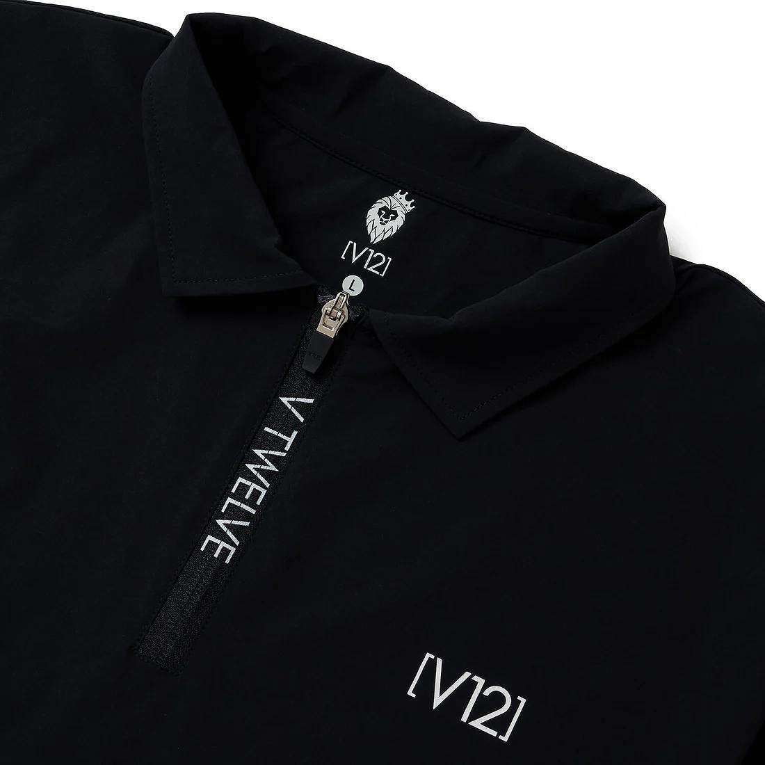 V12(ブィ・トゥエルブ)EXP ZIP POLO メンズ ポロシャツ / BLACK(19