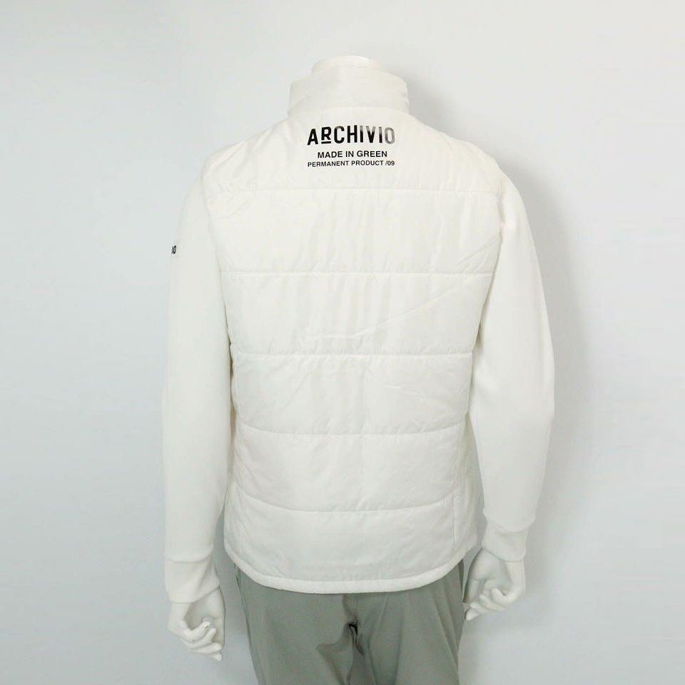 ARCHIVIO(アルチビオ)ジップアップ撥水中綿ベスト/ホワイト(090