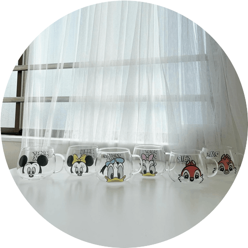 [即納]  ディズニー　耐熱ガラスマグ