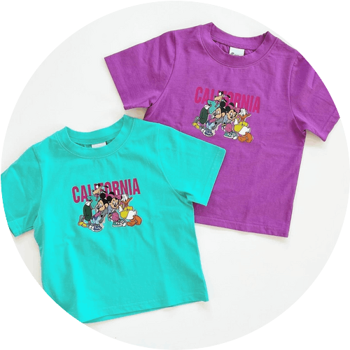 90-140.大人size[即納]   Mickey Friends カリフォルニア半袖Tシャツ  (mes favoris original )