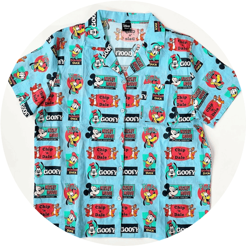 レディースandメンズsize[即納]  Mickeyfriends Boy‘sキャラクター総柄シャツ
