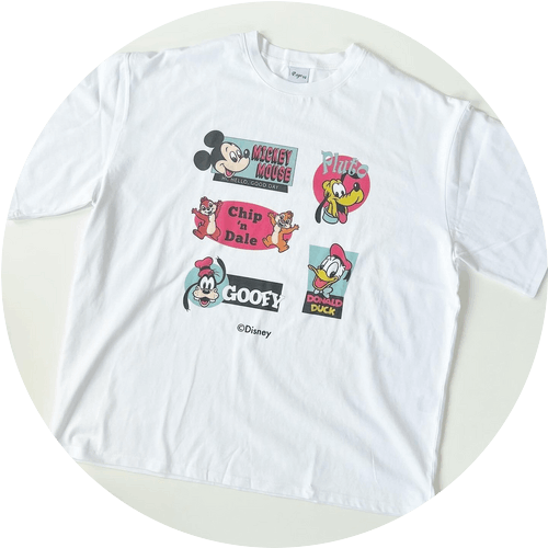 大人size[即納]  Mickeyfriends Boy‘sキャラクター半袖Tシャツ