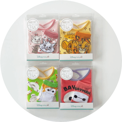 [即納]   ベビーセット "ディズニー" ビブ・ソックス(スタイ+靴下)