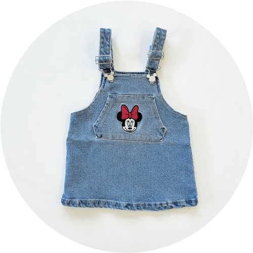 90-120サイズ[即納] ミニーデニムジャンパースカート (Kitsch