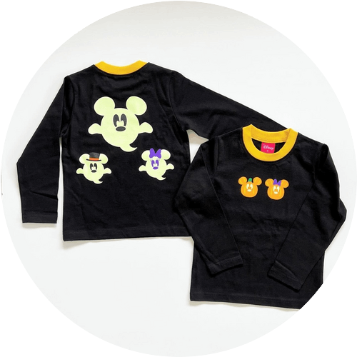 90－140.大人S.M.Lsize[即納]    光る！ハロウィン長袖Tシャツ  (mes favoris original )