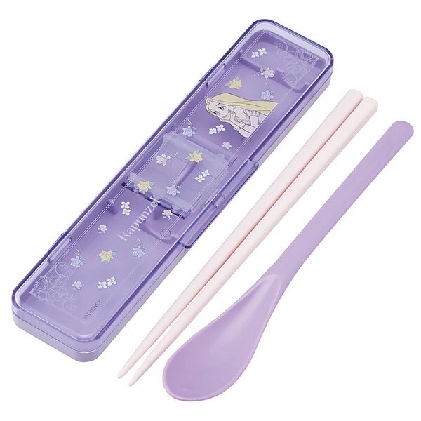 [即納]   抗菌 音のならないコンビセット 箸18cm 【ラプンツェル/フラワー】
