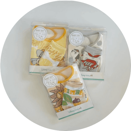 [即納]   ベビーセット "ディズニー" ビブ・ソックス