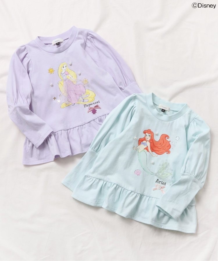 80-140size [即納]   ディズニーキャラクター/プリンセス ガーリーモチーフTシャツ　 (SERAPH)