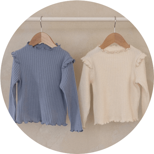 90~125サイズ [即納]  リブ T-shirts    (perrobebe)