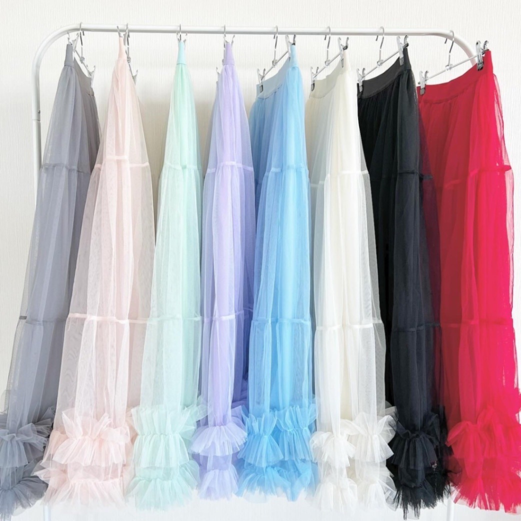 大人size[即納]    チュールティアードスカート