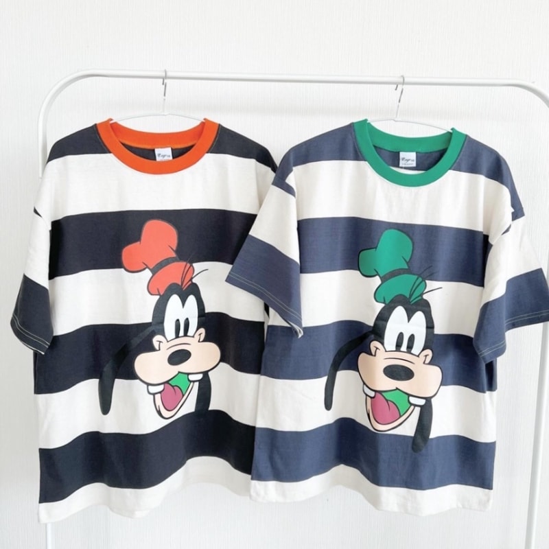 大人size[即納]  グーフィー　ボーダー半袖Tシャツ
