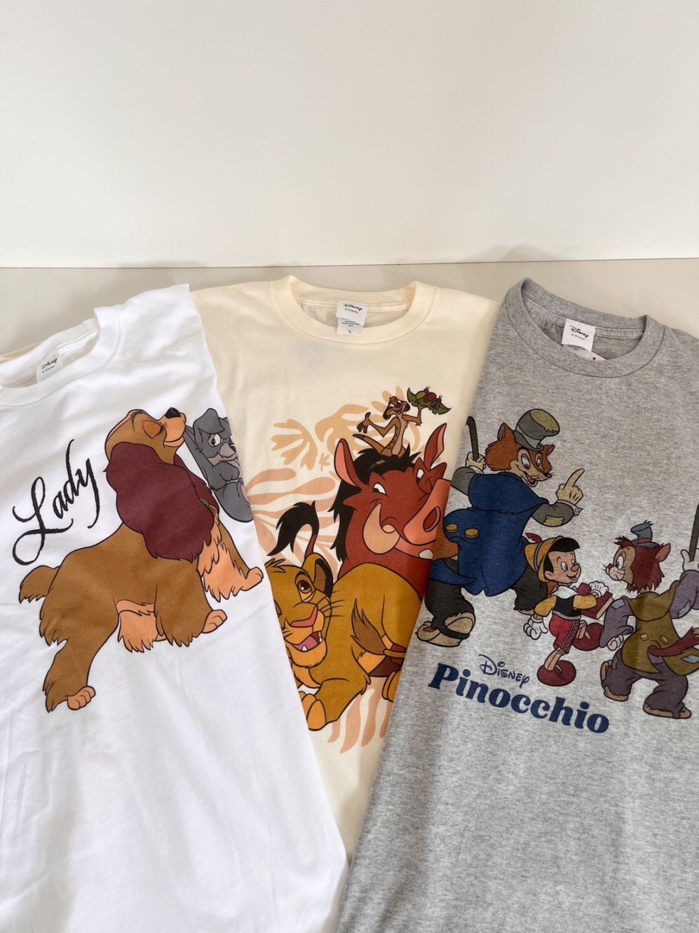 大人size[即納]   ライオンキング.ピノキオ.わんわん物語　半袖Tシャツ