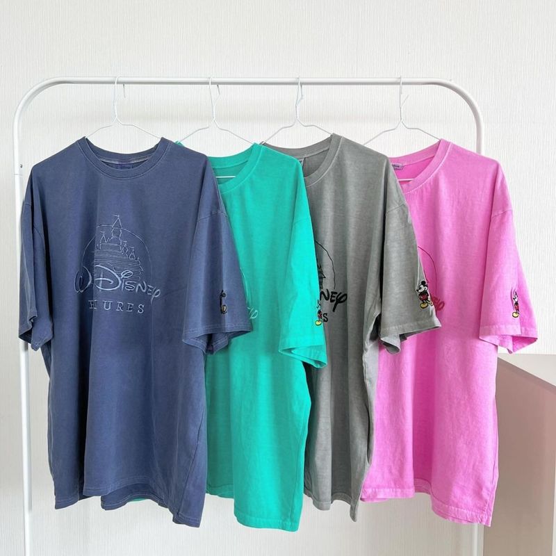 大人size[即納]    WALT DISNEY刺繍　半袖Tシャツ　 (mes favoris original )