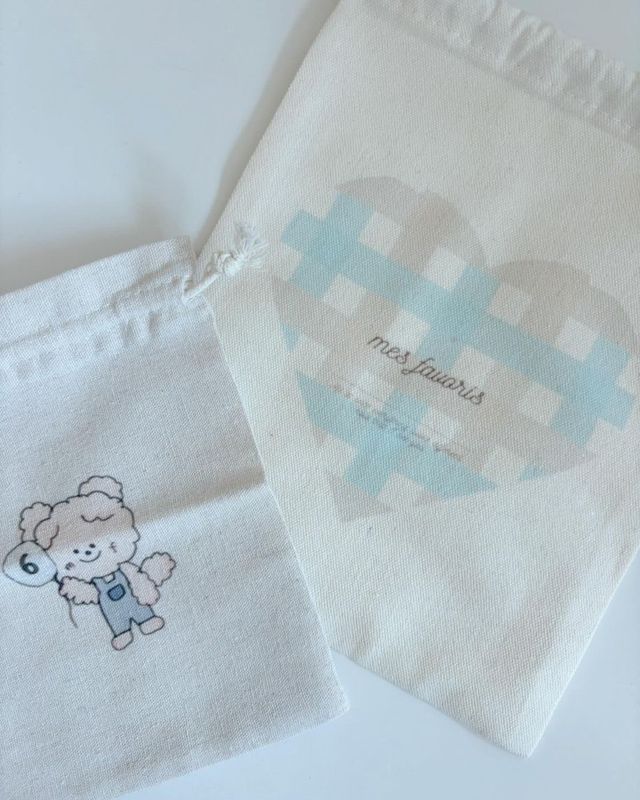 mesfavoris original  メリandハートロゴ巾着