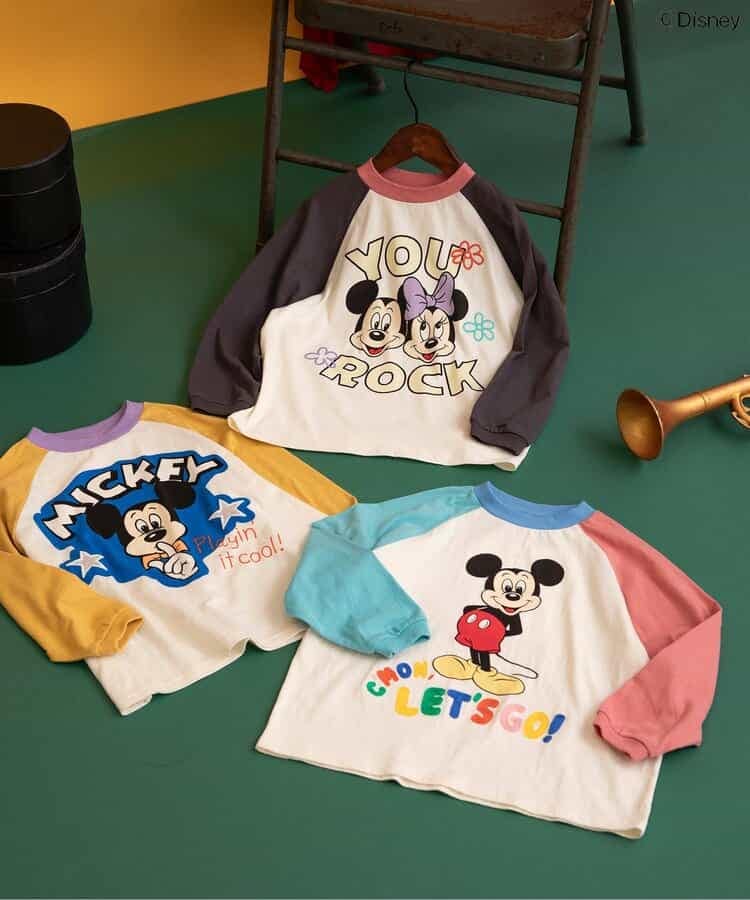 80-140size [即納]   【リンク】ディズニーキャラクター/ラグランTシャツ (BREEZE)