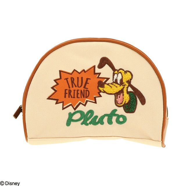 [即納]   ディズニー プルート ナチュラルブラウン 半円型ポーチ