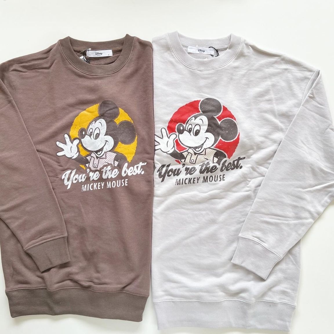 大人size[即納]    ミッキーかすれプリント裏毛トレーナー