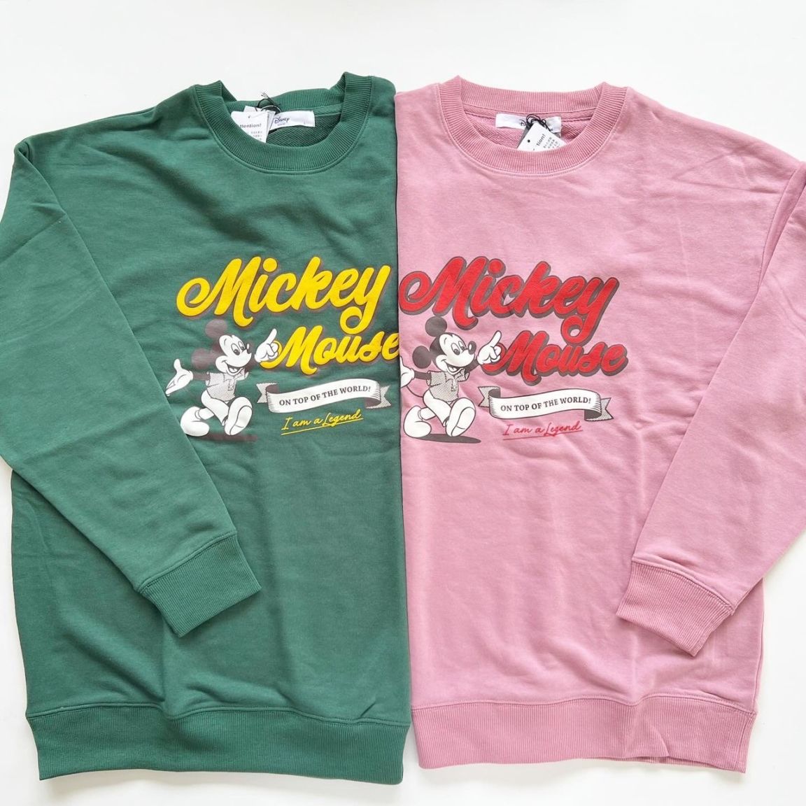 大人size[即納]  モノクロミッキー　裏毛トレーナー