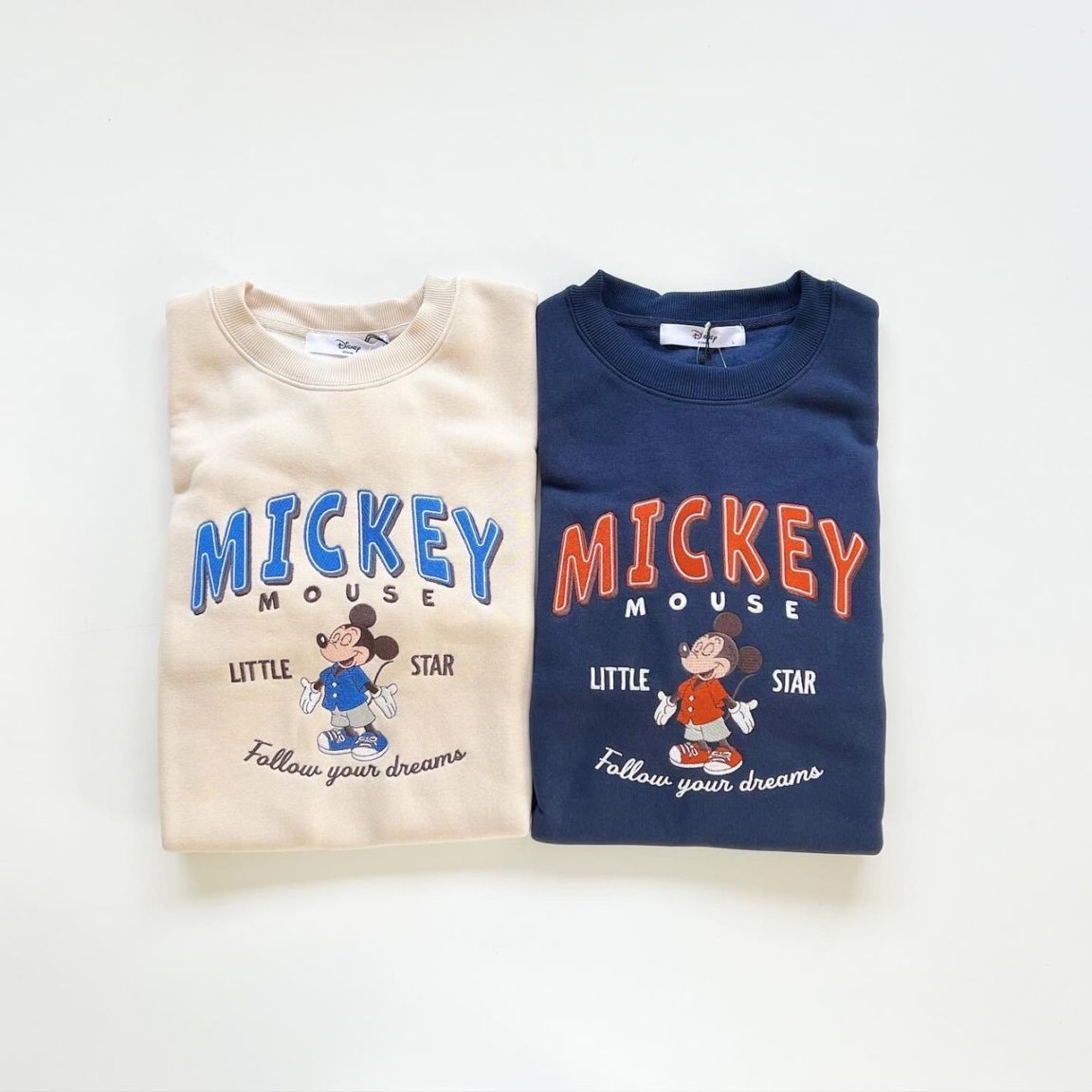 大人size[即納]   ミッキー刺繍　裏起毛トレーナー